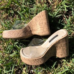 clear platform wedges✨💫